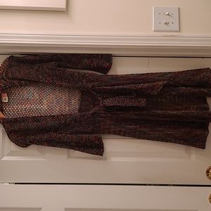 Sweater jacket with tie belt